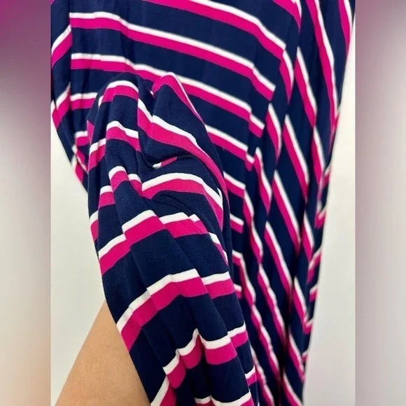 CHICO’S striped Pink/Blue Elastic waist pull on Maxi Skirt Size 0 4/6 US - Picture 8 of 10